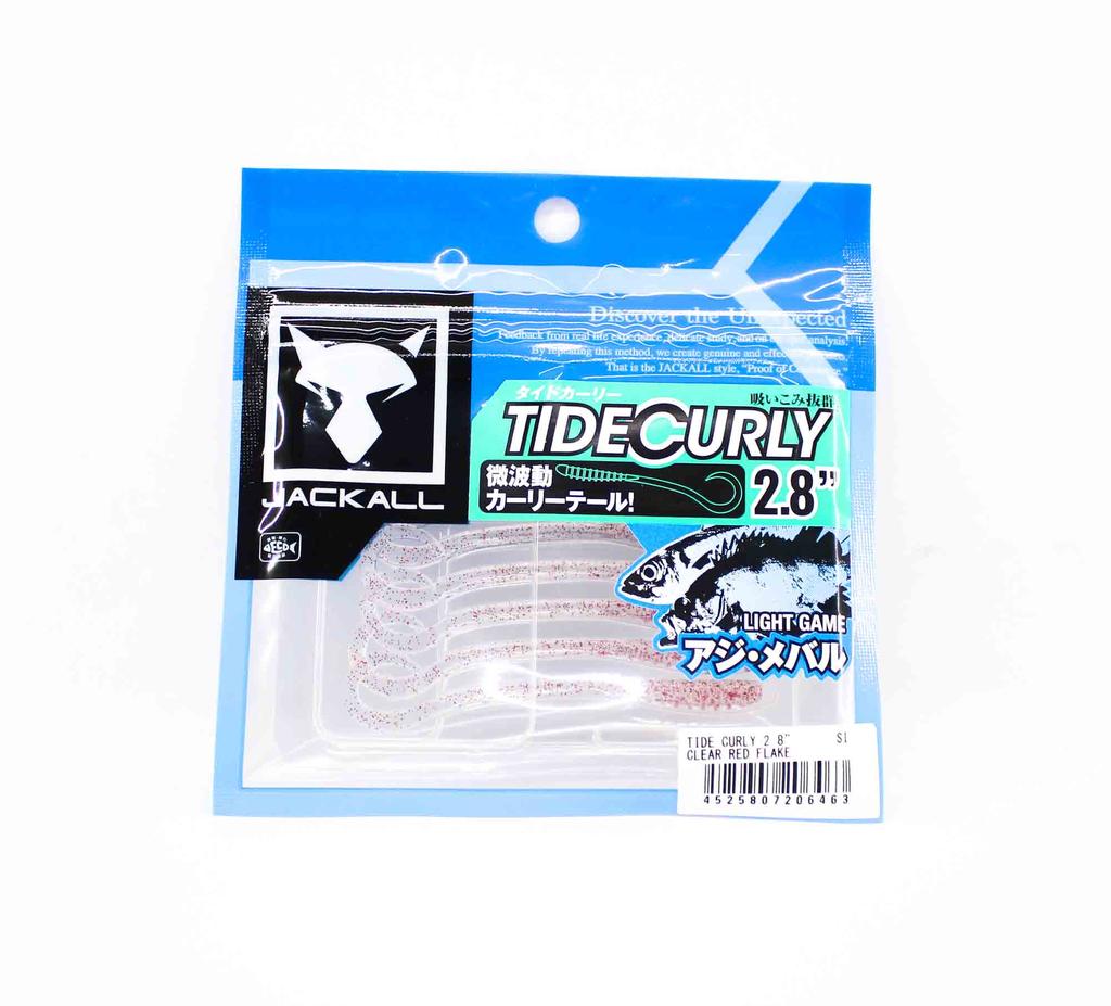 Jackall Soft Lure SW Light Game Tide Curly 2.8 Clear Red Flake (6463)