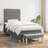 3137366 vidaXL Divan Bed with Mattress Dark Grey 90x200 Cm Fabric