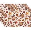 Fall Placemats Set of 4,12x18 Inch Pumpk with Maple Leaves Heat-Resistant Place Mats,Seasonal Autumn Table Decors for Farmhouse Kitchen Dining