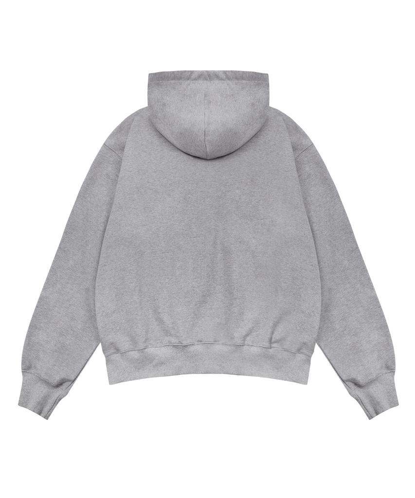 Escapefrom Graffiti Star Print Two-Way Zip-Up Hoodie Gray