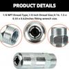 Grease Guns Coupler,Grease Guns Fitting Steel Threaded Lubrication Part,1/8 in Connection with Light-Colored Finish, Knurled Handling Area and