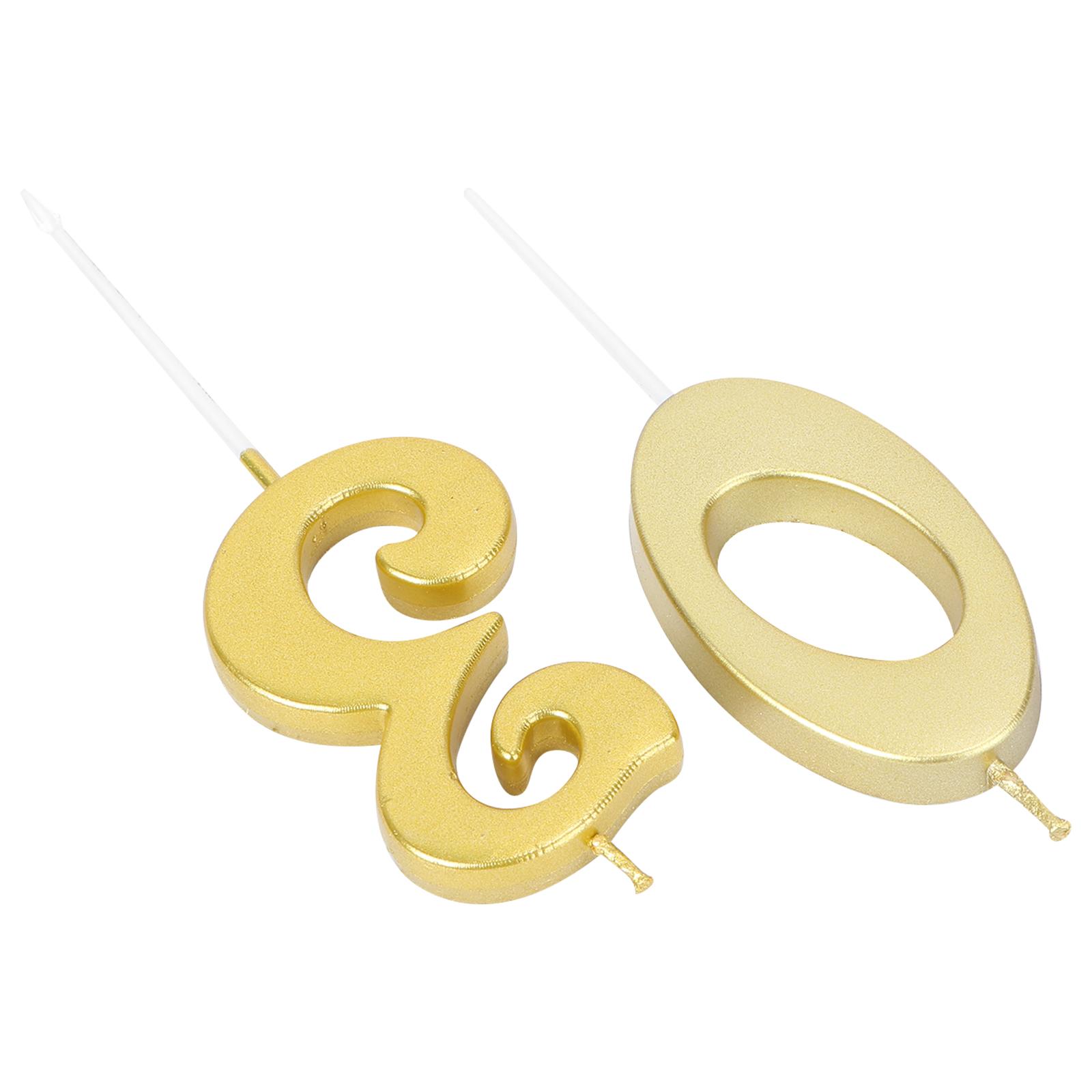 

2 шт. Украшение с цифрой 30 на день рождения, топпер для торта на день рождения, свечи, товары для вечеринки (Номер 3+0, Золотой) золотистый