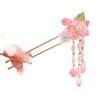 Ancient Style Peach Blossom Hairpin Vintage Chinese Headwear Pendant Hair Stick  Gift