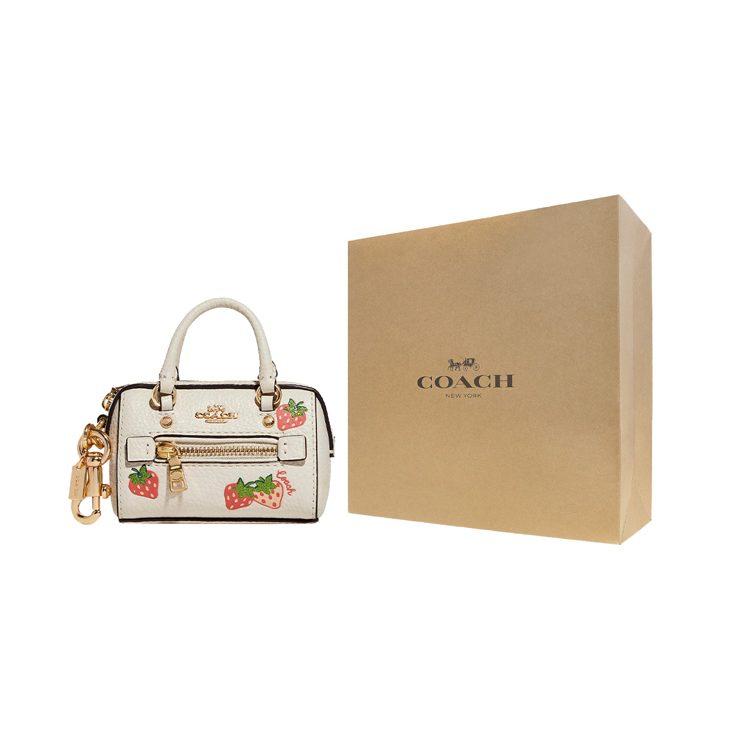 COACH Refined Pebble Leather Bag Accessory Mini Women's White CB612-IMCAH