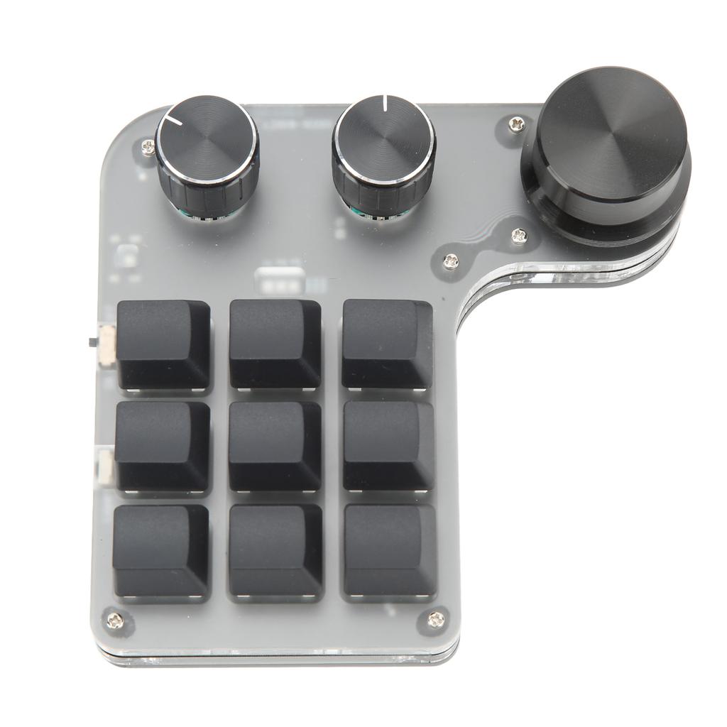 Mini Keypad 9 Keys 3 Knob RGB Multifunctional DIY Shortcut Programmable Mechanical Keyboard