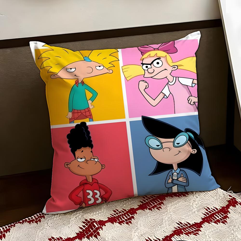 Anime HHey AArnold Cushion Cover Reversible Soft Durable Pillow Cover Home  Car MultiScene Use for Daily Comfort