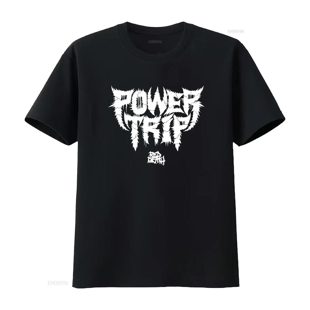 Power Trip Death Metal Band Print T-Shirt 2019 Tour Design vintage gewaschen bequem dehnbar stilvoll grafisch leicht homme