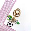 Keychain Pendant with Smooth Golden Lobster Clasp, Soccer Themed Charm Key Holder, Backpacks Car Keys Accessory