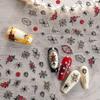 Dark Night Rose Spider Nail Stickers - Vintage Red Rose Spiderweb Halloween Self-Adhesive Nail Decorations