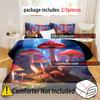 Comforter Colorful Mushroom Pattern Print Fantasy Mushroom Forest Theme Bedding Set Home Textiles Soft S