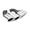 Porsche Cayenne GTS Titanium Black/Silver Double Layer Tailpipe for 2015-2017 Models