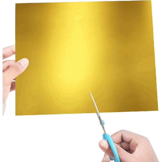 Gold Metallic Cardstock Paper, 30pcs of 12”x12” (250 GSM) - Foil Board, Mirror Finish Surface, Perfect for Crafting, Invitations & Decorations