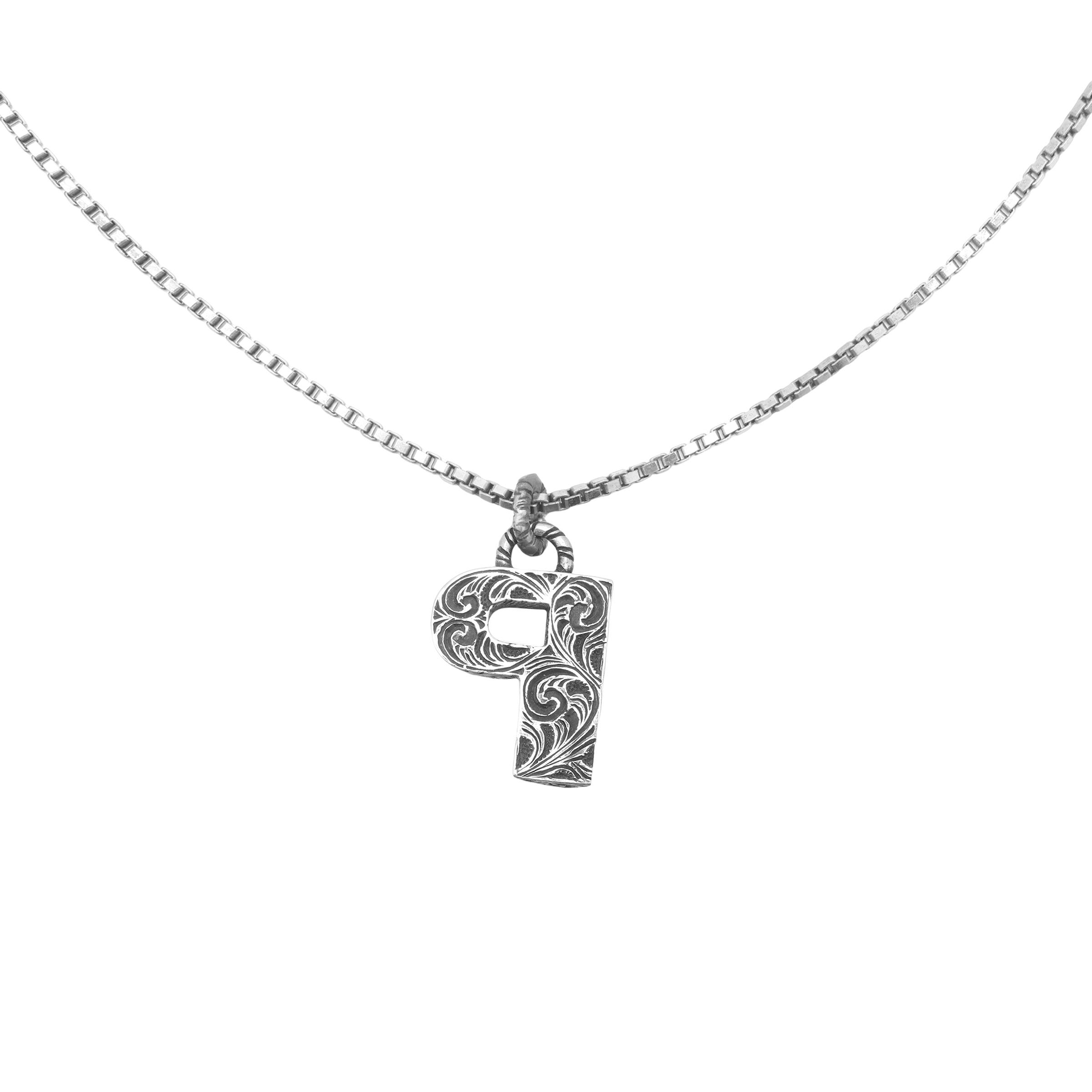 

Gucci Letter P 925 Silver Necklace Unisex necklace 607077-J8400-0811 Basic Packaging-Dust Bag+Box,F,Silver