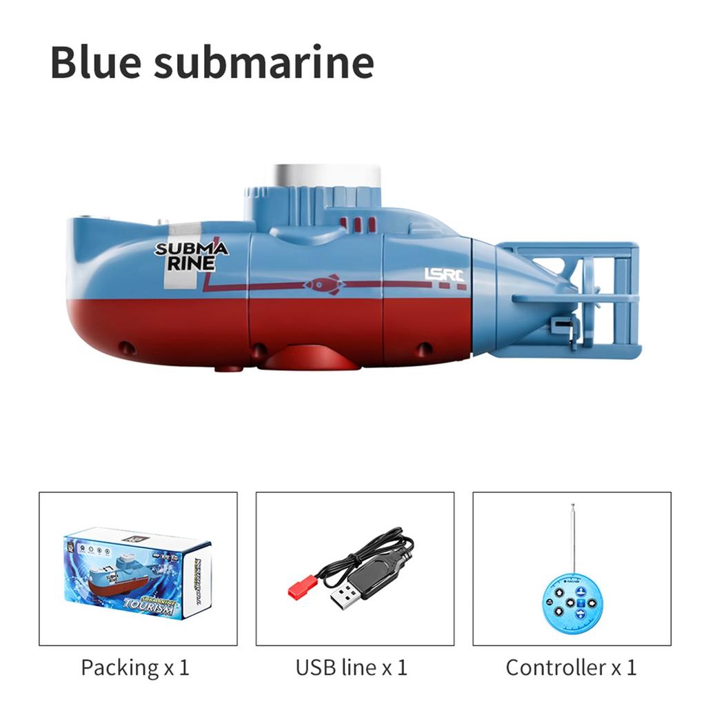 Mini RC Submarine 0.1M/s Speed Remote Control Boat Outdoor Waterproof Diving Toys Simulation Model Kids Boys Girls Birthday Gift