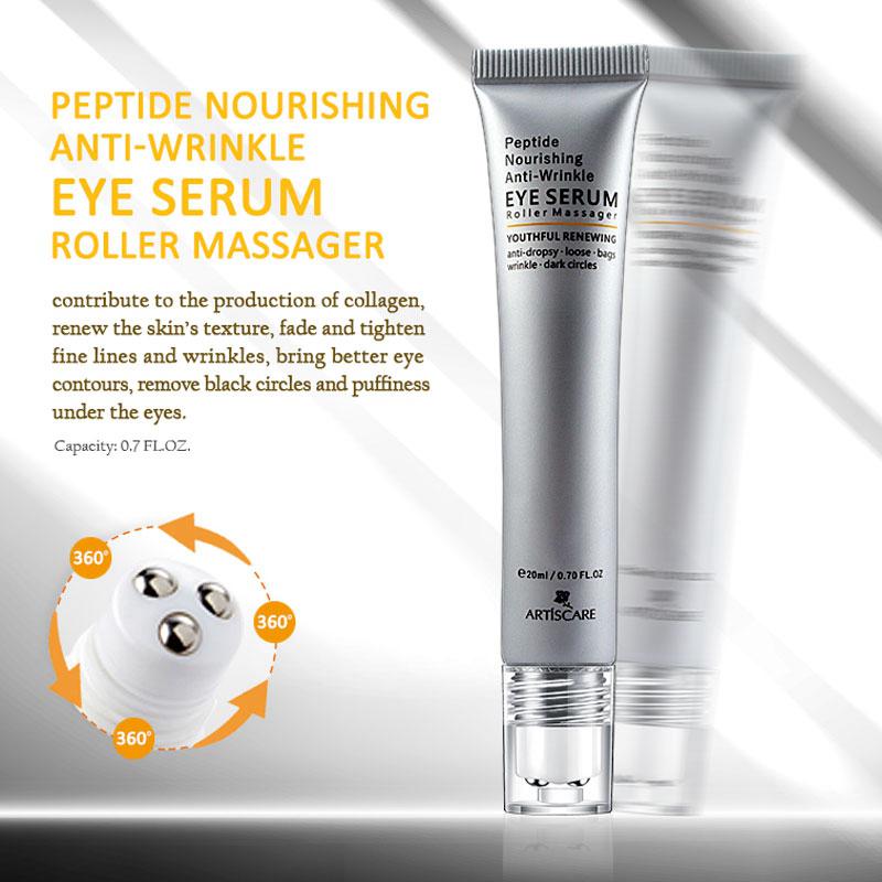 Anti Wrinkle Peptide Eye Cream with Titanium Balls Dark Circles Remover Anti Swelling Massager for Skin Care Treatment
