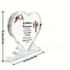 Inspirational Christian Scripture Cross Decor - Acrylic Heart-Shaped Desk Ornament with Joshua 1:9 Verse, Floral Design, Perfect for Home, Office, o