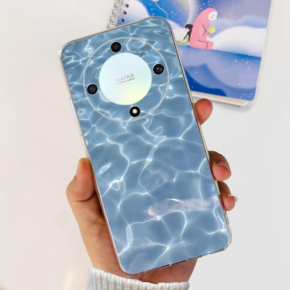 For Honor X9b 5G Case ALI-NX1 Popular Flower Soft Clear Silicon TPU Cover For Honor X9a RMO-NX1 HonorX9 ANY-NX1 Shockproof Funda
