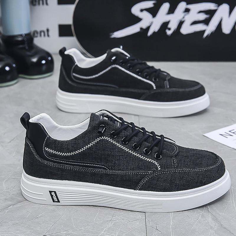 New Men Canvas Shoes Spring Summer Fluff Comfortable Casual Sneakers Jogging Flats Shoes Outdoor Walking Shoe Hot Sale 2024 Plus