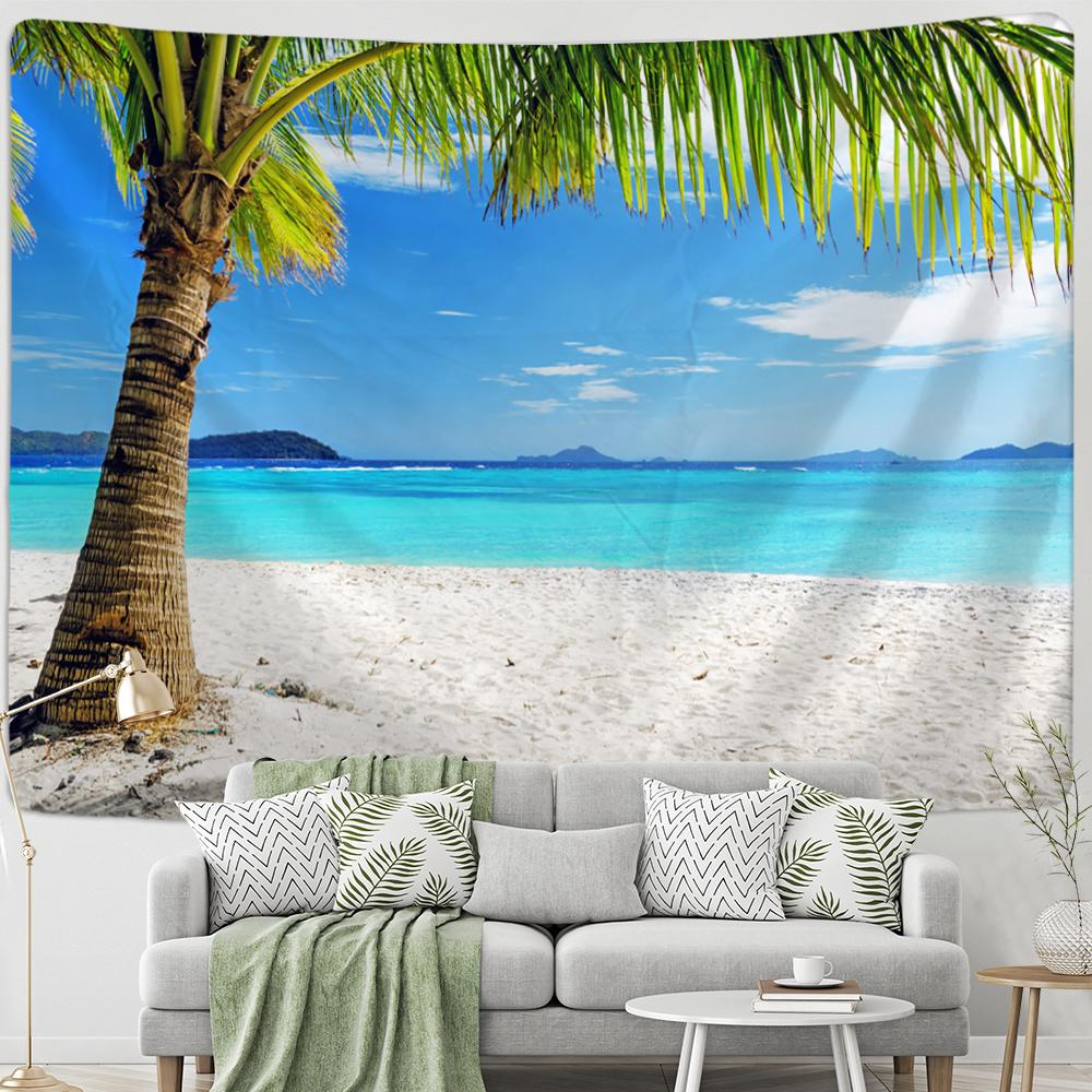 Fenster-Waldblick-Wandteppich, Wandbehang, Polyester-Decke, psychedelischer Hippie-Boho-Stil, Wohnzimmer-Dekoration