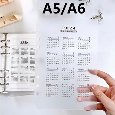 Calendário de plástico, papelaria, bloco de notas, papel interno, separador de paginação, divisor de índice, fichário