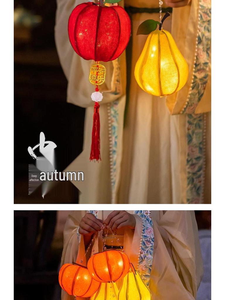 Mid-Autumn Festival 2025 Children's DIY Handcrafted Ancient-Style Illuminated Fruit Lantern Kit