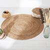 ROUND JUTE RUG 120cm in boho style, NATURAL