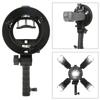 Handheld Hand Grip S Shape Bracket Accessory for Bowens Mount Camera Top Flashlight Black