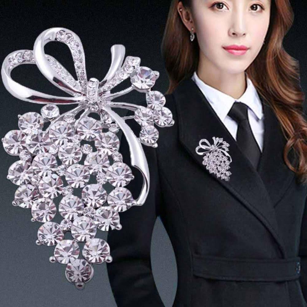 Diamante Brooch Crystal Collar Pin New Wedding Corsage Pin