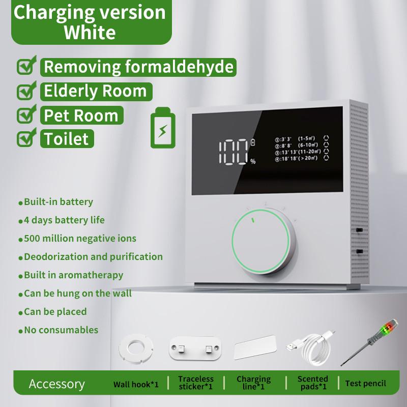 

Rechargeable Negative Ion Air Purifier Toilet Odor Removal Wall Mounted Air Purifier Household Formaldehyde Removal Equipment белый