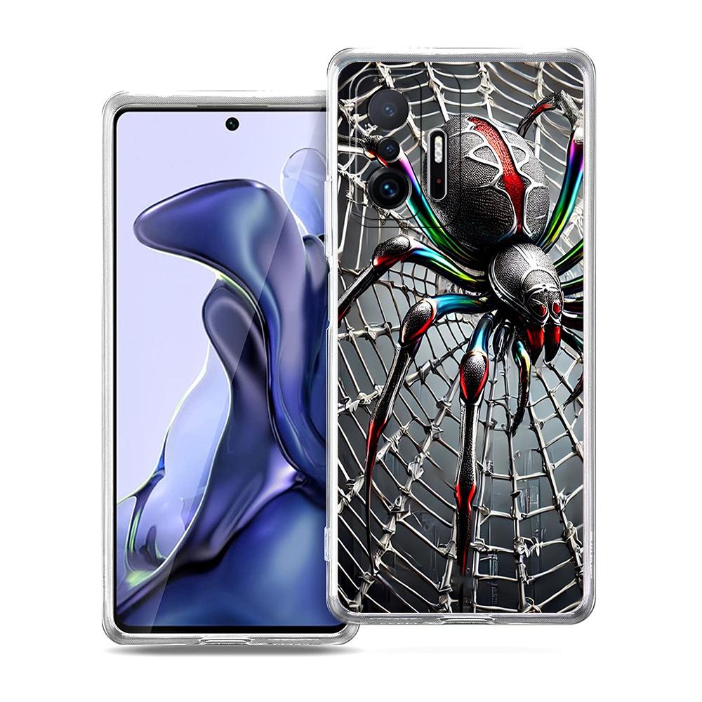 

Прозрачный чехол для телефона для Xiaomi Mi 14 13 12 11 Ultra 13T 12T 11T Poco X3 NFC F3 F6 Pro Lite 5G Мягкий ТПУ Паук Пара for Xiaomi Mi 11