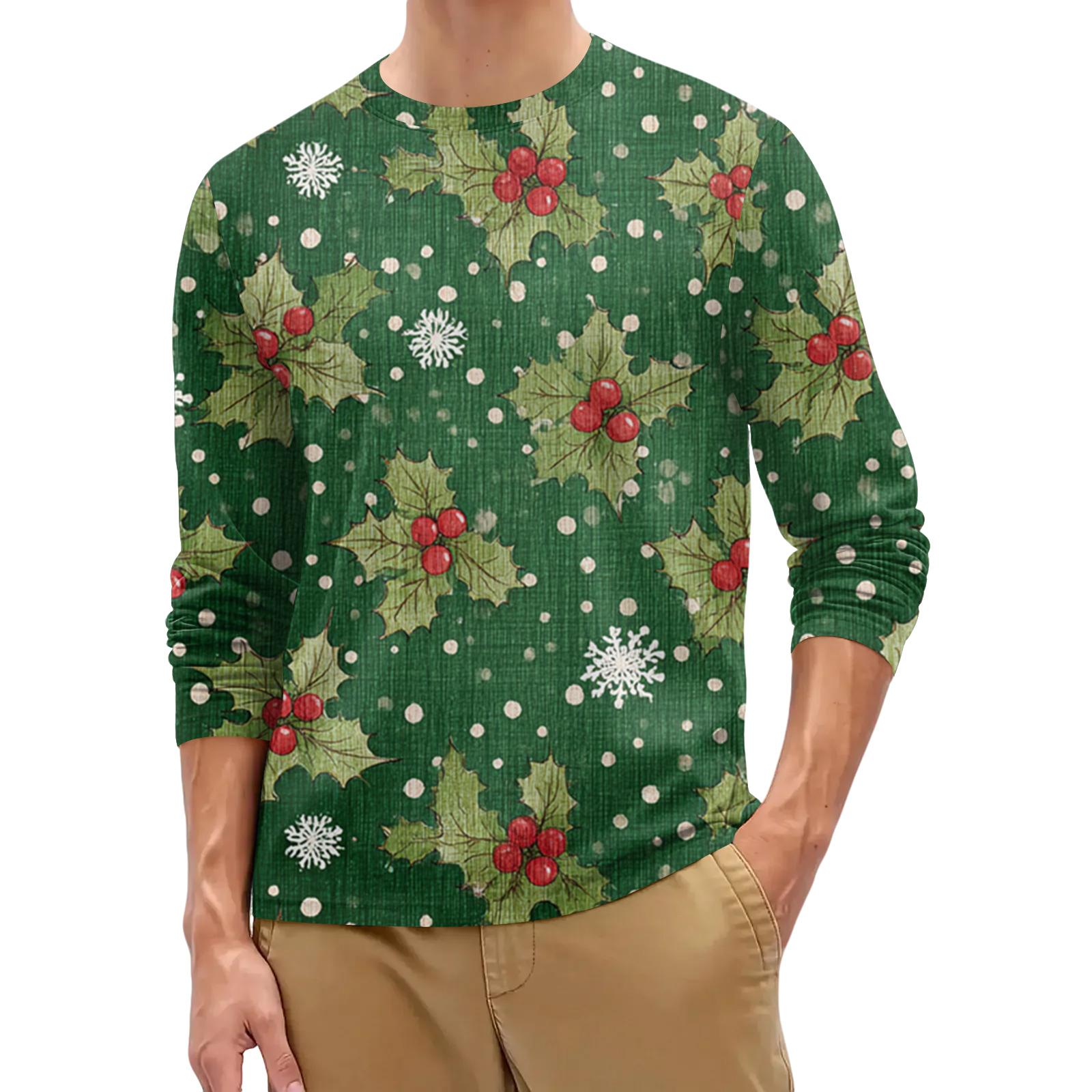 

Мужская модная рубашка с круглым вырезом и длинным рукавом XXXXL зелёный