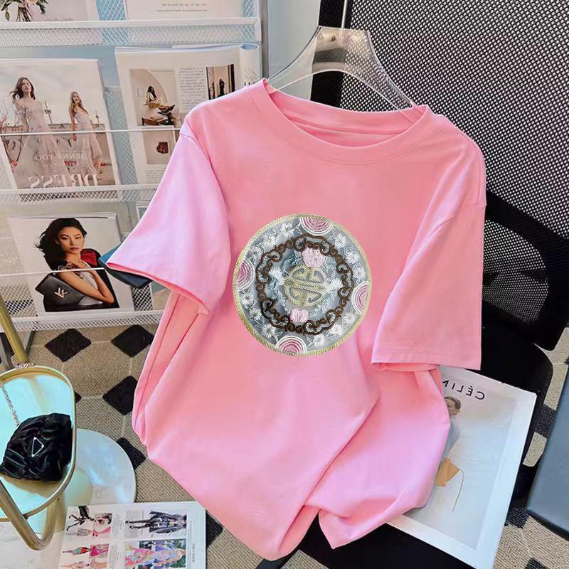 VEZFAA Damenmode Casual Sommer Frühling Kurzarm O-Ausschnitt Blusen & Hemden