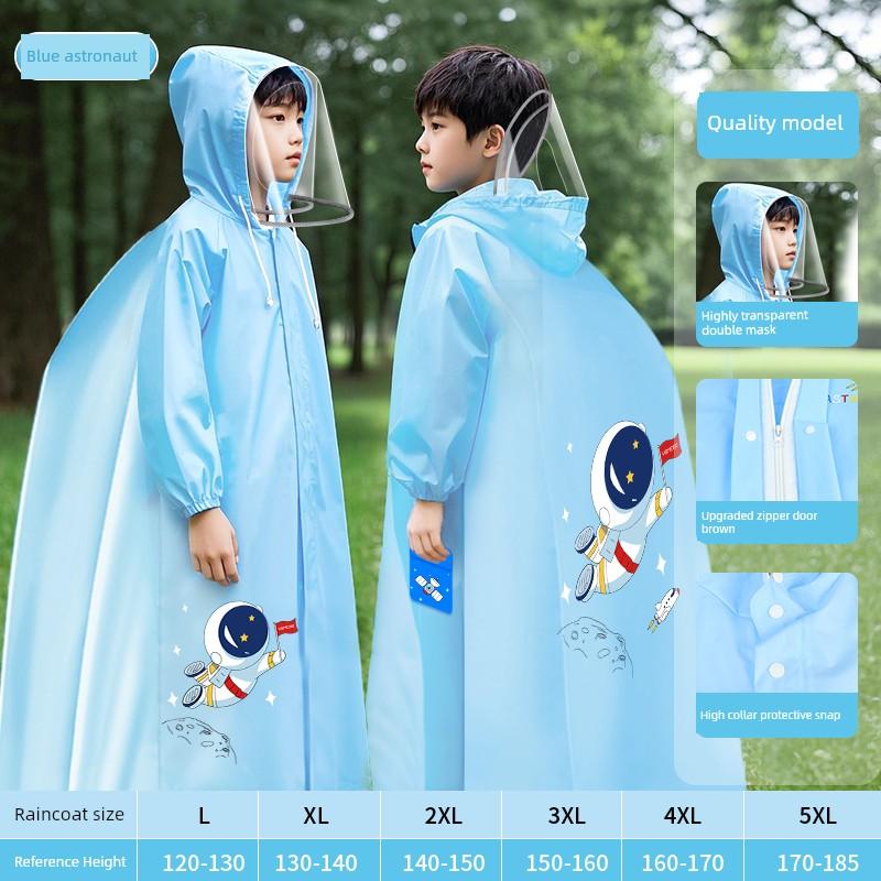 Children's Cartoon Raincoat, New Style, Extended Length with Backpack Space, Unisex School Rain Poncho for Older Kids, Full-Body Coverage
