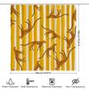 Yellow Striped Shower Curtain With Leaping Leopard Pattern Bathroom Decor For Home Decoration