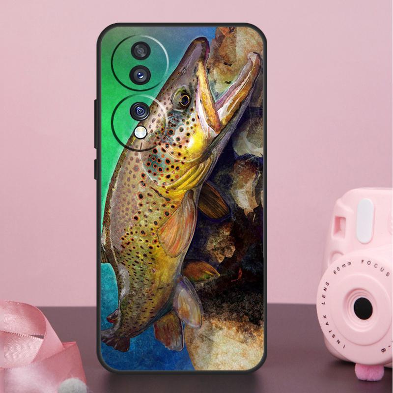 Brown Trout Fly Fishing Case For Honor 400 200 Pro 50 70 90 X9a X9b X9c X9d X8b X8c Win Magic 8 Pro 5 6 7 Lite Cover