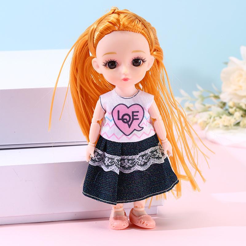 Color Light Doll Xiao Mengmeng Princess Suit Girl Dress-up 13-joint 6-inch Doll Play House Toy