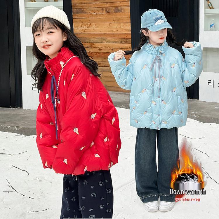 Girls' 2025 Korean-Style Thick Down Jacket - Stylish Autumn/Winter Outerwear