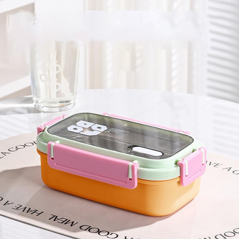 JUSTINLAU Lunch Box for Kids Girl Stainless Steel Bento Box Portable 2 Grid Sandwich Snack Food Box Special Canteen Food Storage