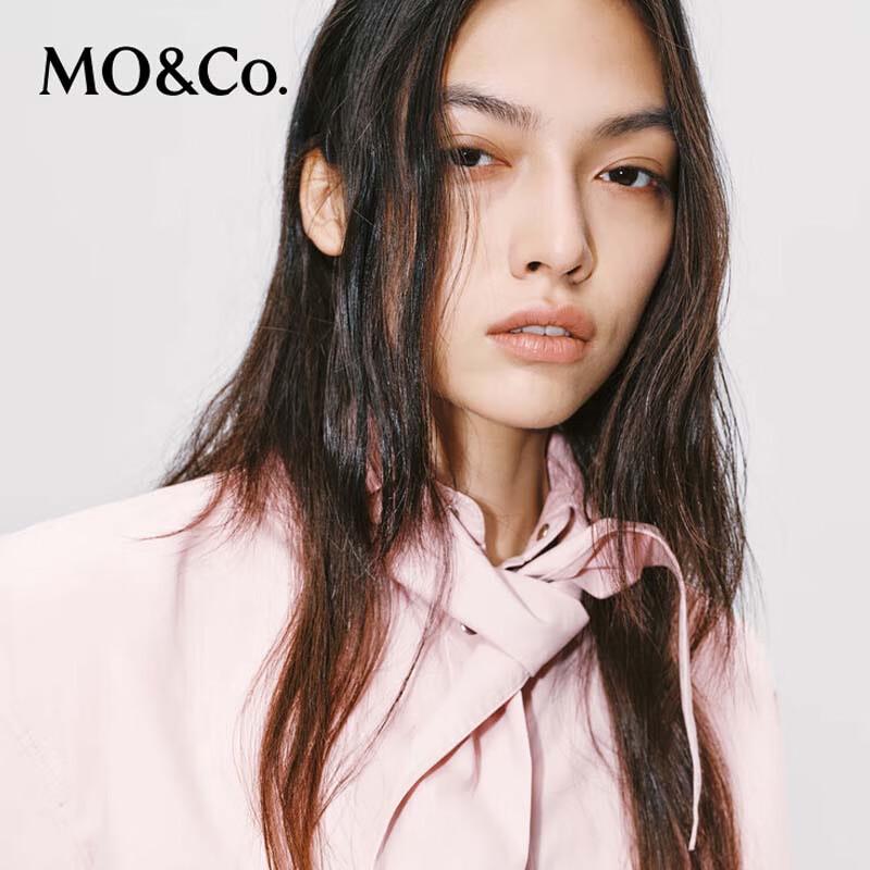 MO&Co. Women s Detachable Scarf Double-Brushed Cotton Long-Sleeve Shirt S