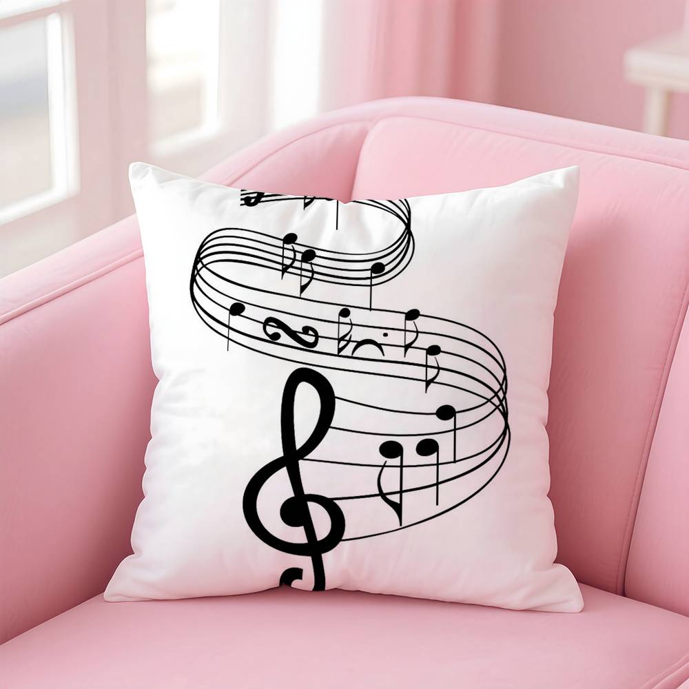 Sheet Music Printing Pillow Case Pattern Printing Pillowcase Living Room Sofa Cushion Cover Bedroom Room Decor
