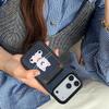 Cartoon Denim Embroidered Dog Faux Leather Phone Case Card Holder Premium Stylish for iPhone 17 Pro Max/17Air Pro