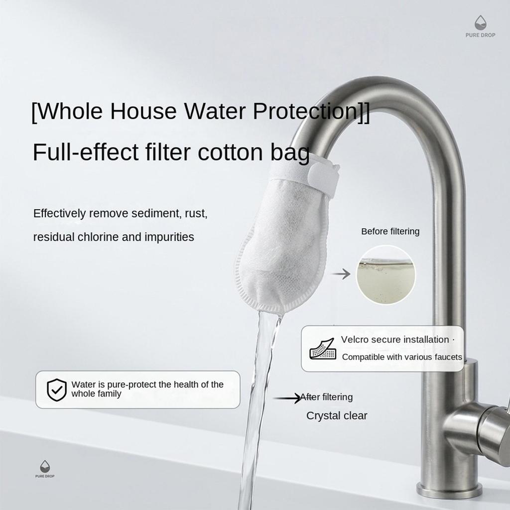 50pcs Faucet Filter Cotton Splash-Proof Portable Pouch Faucet Filter For Kitchen Sink For Scale Sediment Silt Sand