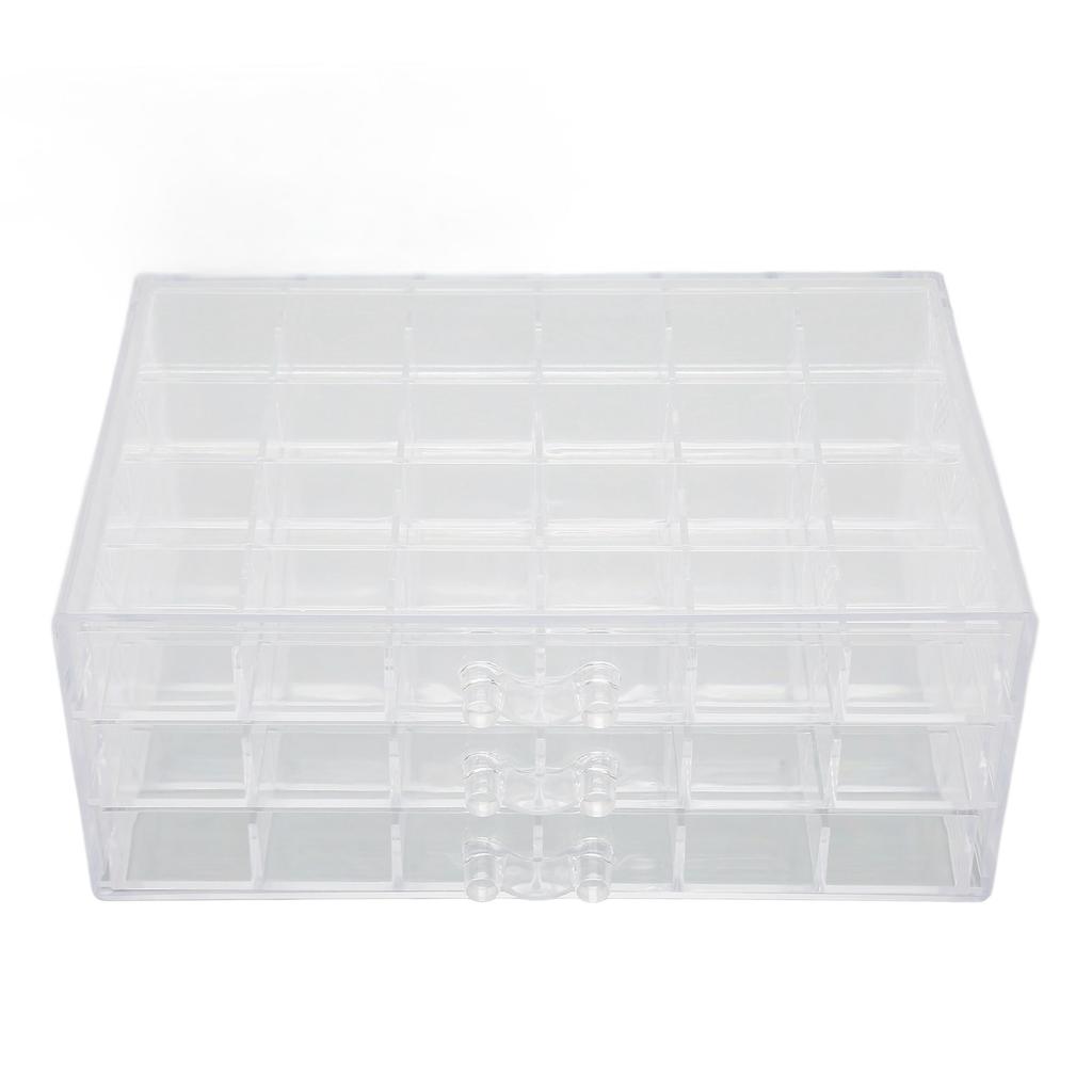 Earring Storage Box 3 Layer 72 Grids Clear Acrylic Jewelry Organizer Holder with Dustproof Lid for Necklaces Rings