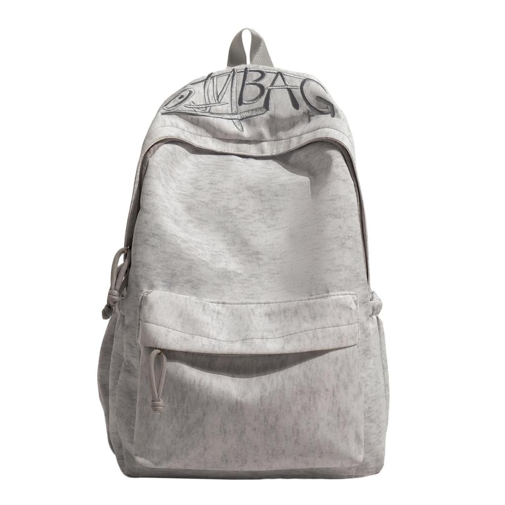 Schoolbag new letter embroidery student schoolbag fashionable retro large capacity backpack storage short trip commuter backpack