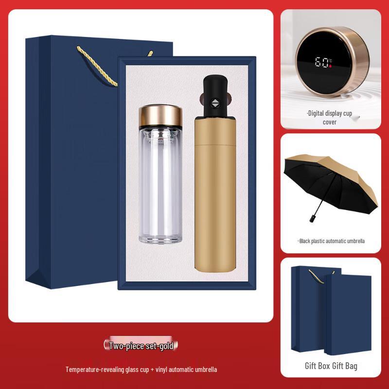 Elegant Glass Cup and Umbrella Gift Set