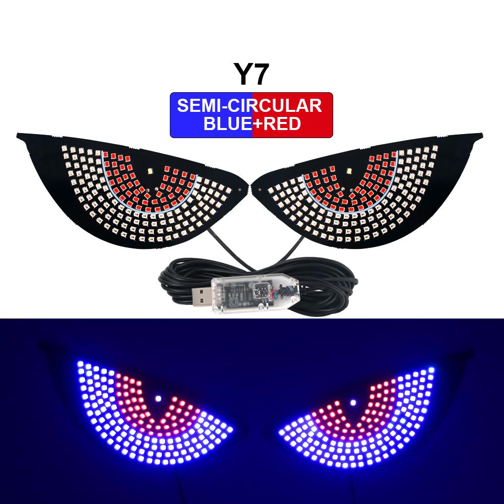 2Pcs Car LED Decorative Light Devil's Eye Strobe USB Red Plug-in Devil Eye Atmosphere Lamp Rear Warning Lamp for Car Windshield