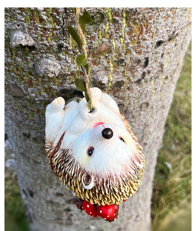 Hanging Hedgehog Tree Ornament for Outdoor Gardens & Micro Landscape Decor