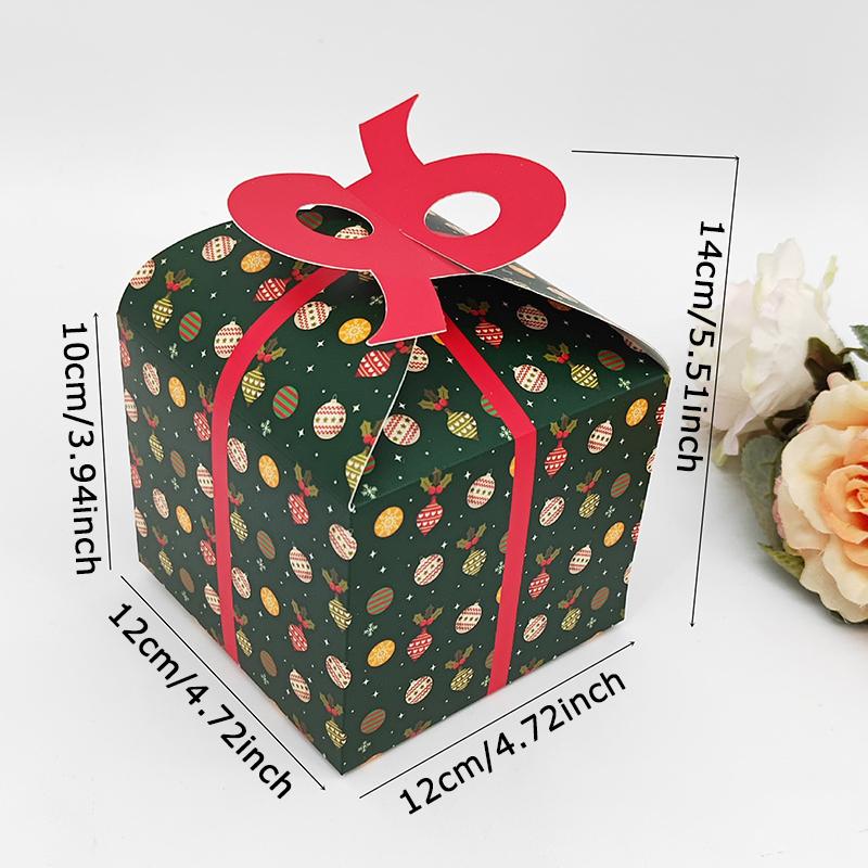 WTEMPO Christmas Gift Boxes Creative DIY Foldable Printed Treat Boxes Holiday Party Favor Supplies Xmas Presents Packaging Boxes