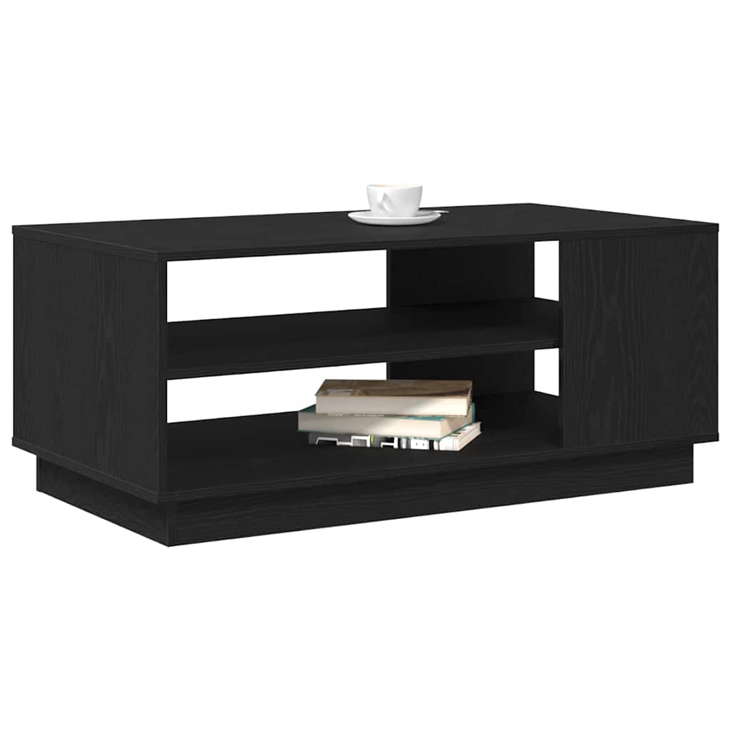 Coffee Table Black Oak Look 102 X 55 X 43 Cm Engineered Wood