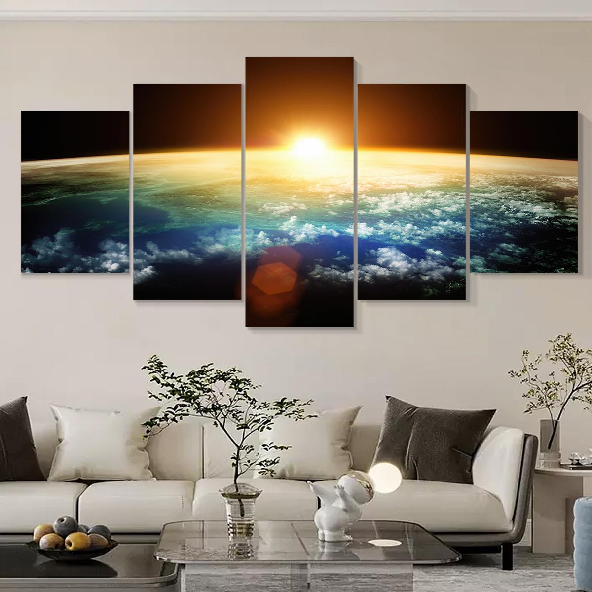 

5pcs Wall Art Pictures, Dragon Sky Painting Mural On Canvas For Living Room Decor No Frame 20x35cm*2 20x45cm*2 20x55cm*1 No Frame
